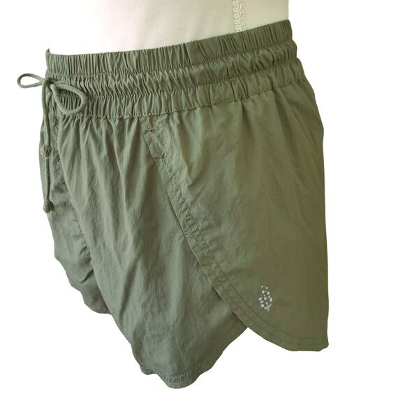Free People Movement Shorts with Liner Activewear Olive Khaki Green - Picture 2 of 6